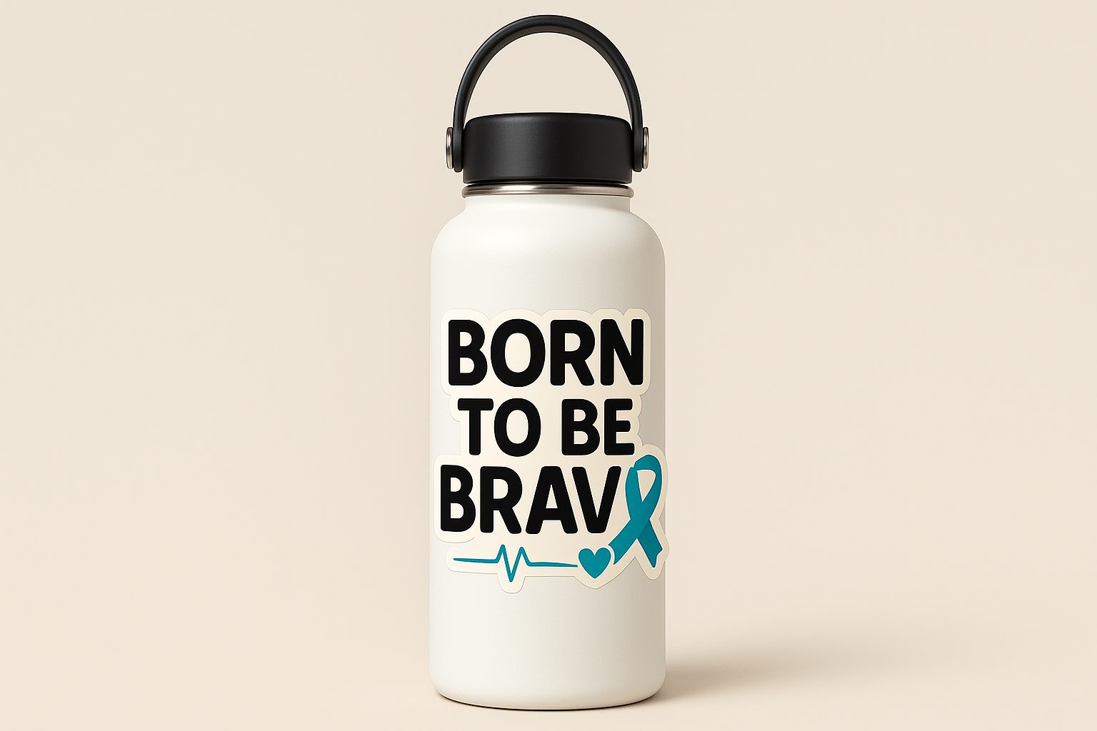 Born to Be Brave Sticker Decal Vinyl Laptop Car Window Bumper AUTO Bottle Water Bottle Helmets Waterproof Supportive Illness