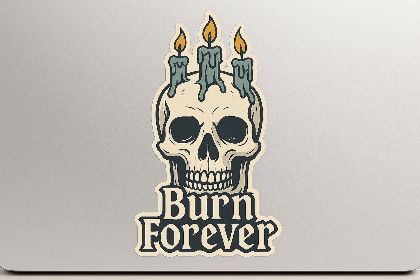 Skull Candle Crown Sticker Decal Vinyl Laptop Car Window Bumper AUTO Bottle Water Bottle Helmets Waterproof