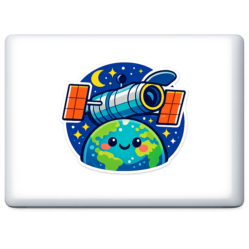 HST Hubble Space Telescope Sticker Decal Vinyl Laptop Car Window Bumper AUTO Water Bottle Helmets Waterproof Space Cartoon
