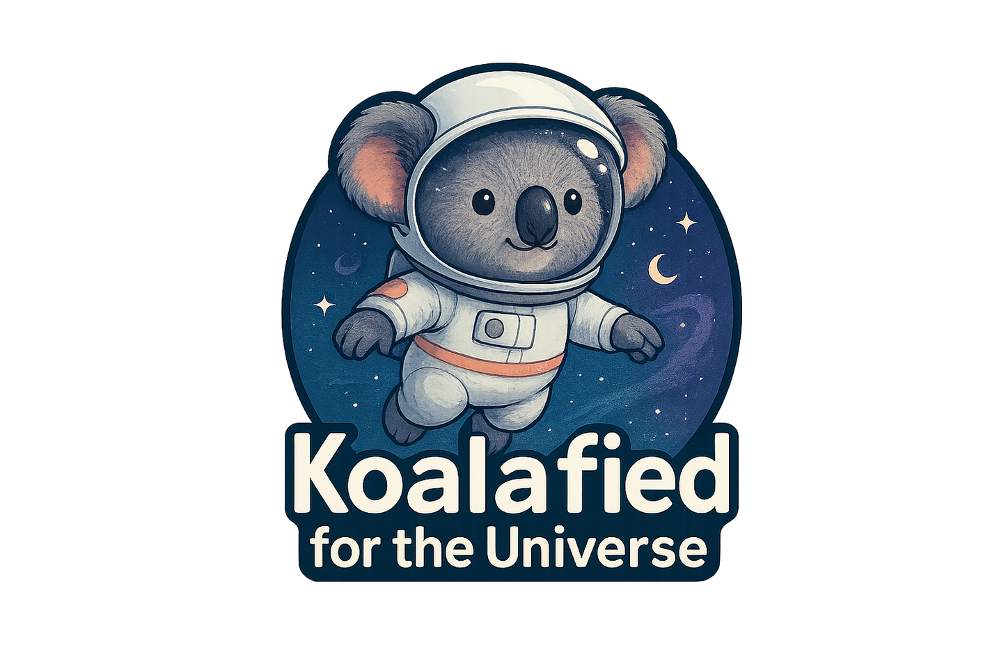 Astronaut Koala Sticker Decal Vinyl Laptop Car Window Bumper AUTO Water Bottle Helmets Waterproof Space Adventure