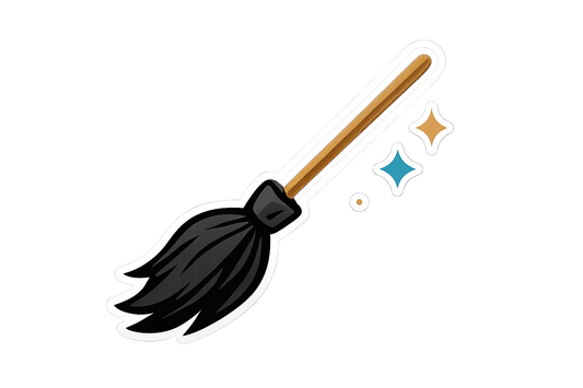 Broomstick Flying Transfer Vinyl Sticker Decal Laptop Car Window Bumper AUTO Water Bottle Helmets Waterproof