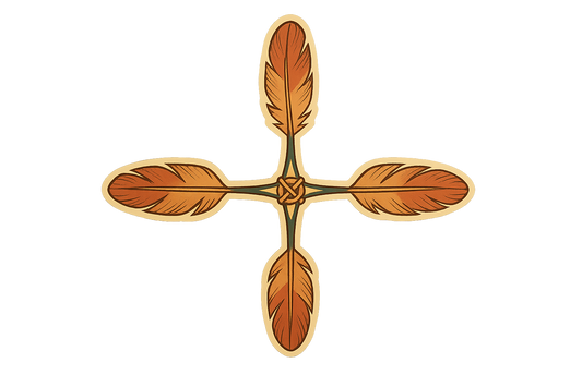 Four Directions Sacred Unity Symbol Sticker Decal Vinyl Laptop Car Window Bumper AUTO Water Bottle Helmets Waterproof