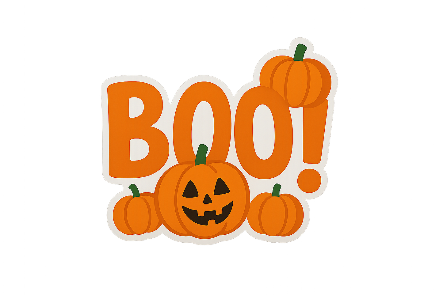 BOO Pumpkin Sticker Decal Vinyl Laptop Car Window Bumper AUTO Bottle Water Bottle Helmets Waterproof Halloween