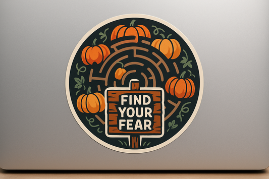 Find Your Fear Pumpkin Patch Maze Sticker Decal Vinyl Laptop Car Window Bumper AUTO Water Bottle Helmets Waterproof Halloween