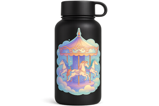 Dreamy Carousel Sticker Decal Vinyl Laptop Car Window Bumper AUTO Water Bottle Helmets Waterproof Glow