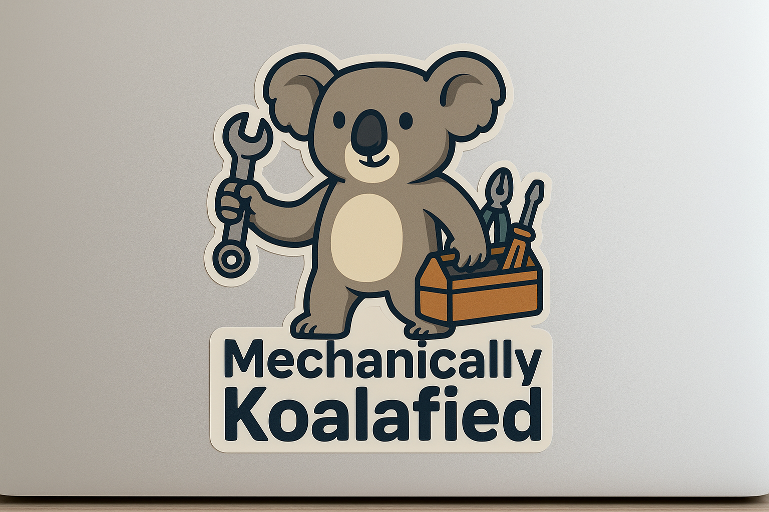 Koala Mechanically Koalafied Sticker Decal Vinyl Laptop Car Window Bumper AUTO Water Bottle Helmets Waterproof