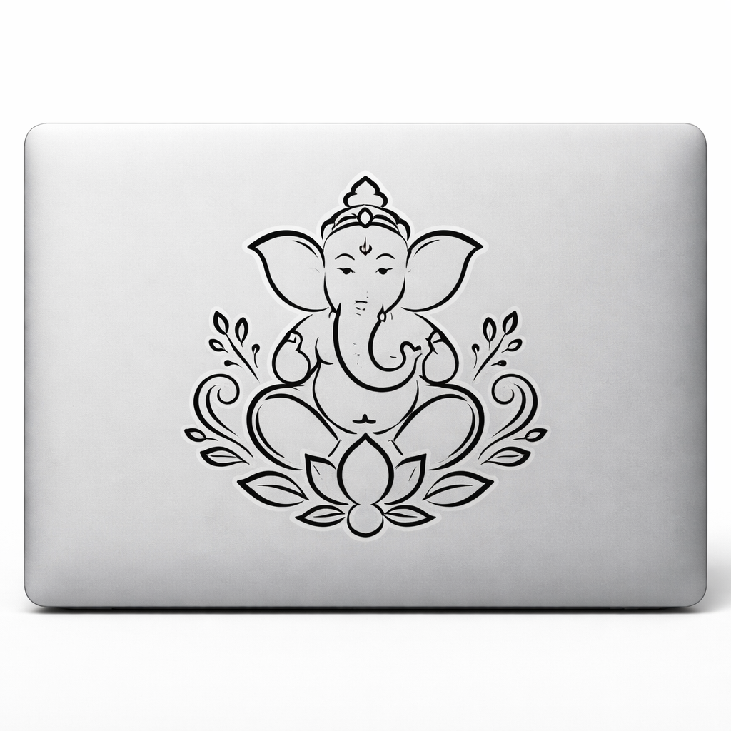 Zen Minimalist Ganesha Sticker Decal Vinyl Laptop Car Window Bumper AUTO Water Bottle Helmets Waterproof Ink