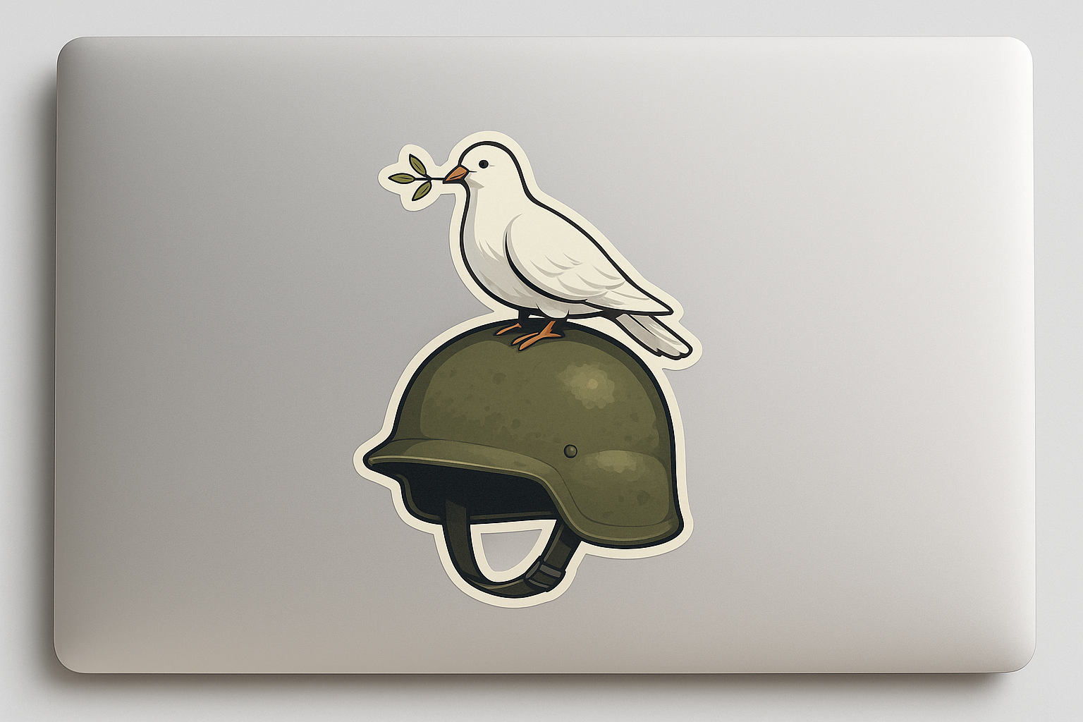 Military Helmet Peace Dove Sticker Decal Vinyl Laptop Car Window Bumper AUTO Water Bottle Helmets Waterproof