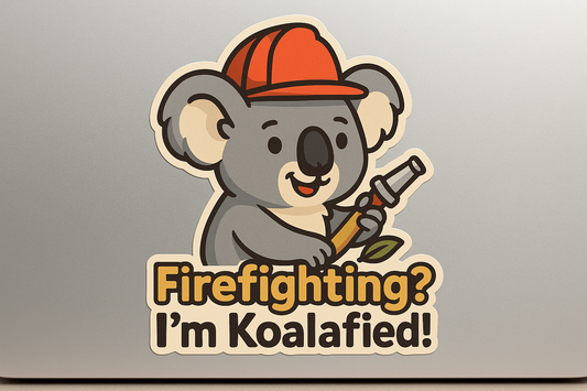 Koala Australia Sticker Decal Vinyl Laptop Car Window Bumper AUTO Water Bottle Helmets Waterproof Fun Firefighter