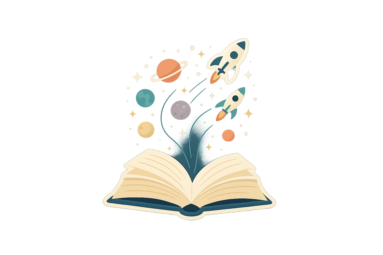 Book Explorer Sticker Decal Vinyl Laptop Car Window Bumper AUTO Water Bottle Helmets Waterproof Planets Rockets