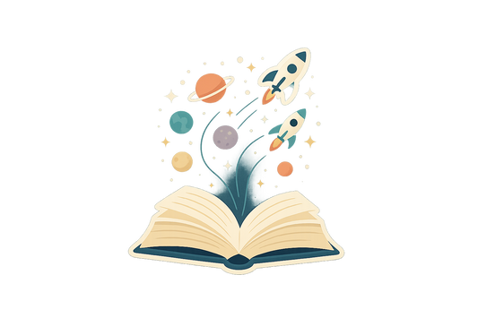 Book Explorer Sticker Decal Vinyl Laptop Car Window Bumper AUTO Water Bottle Helmets Waterproof Planets Rockets