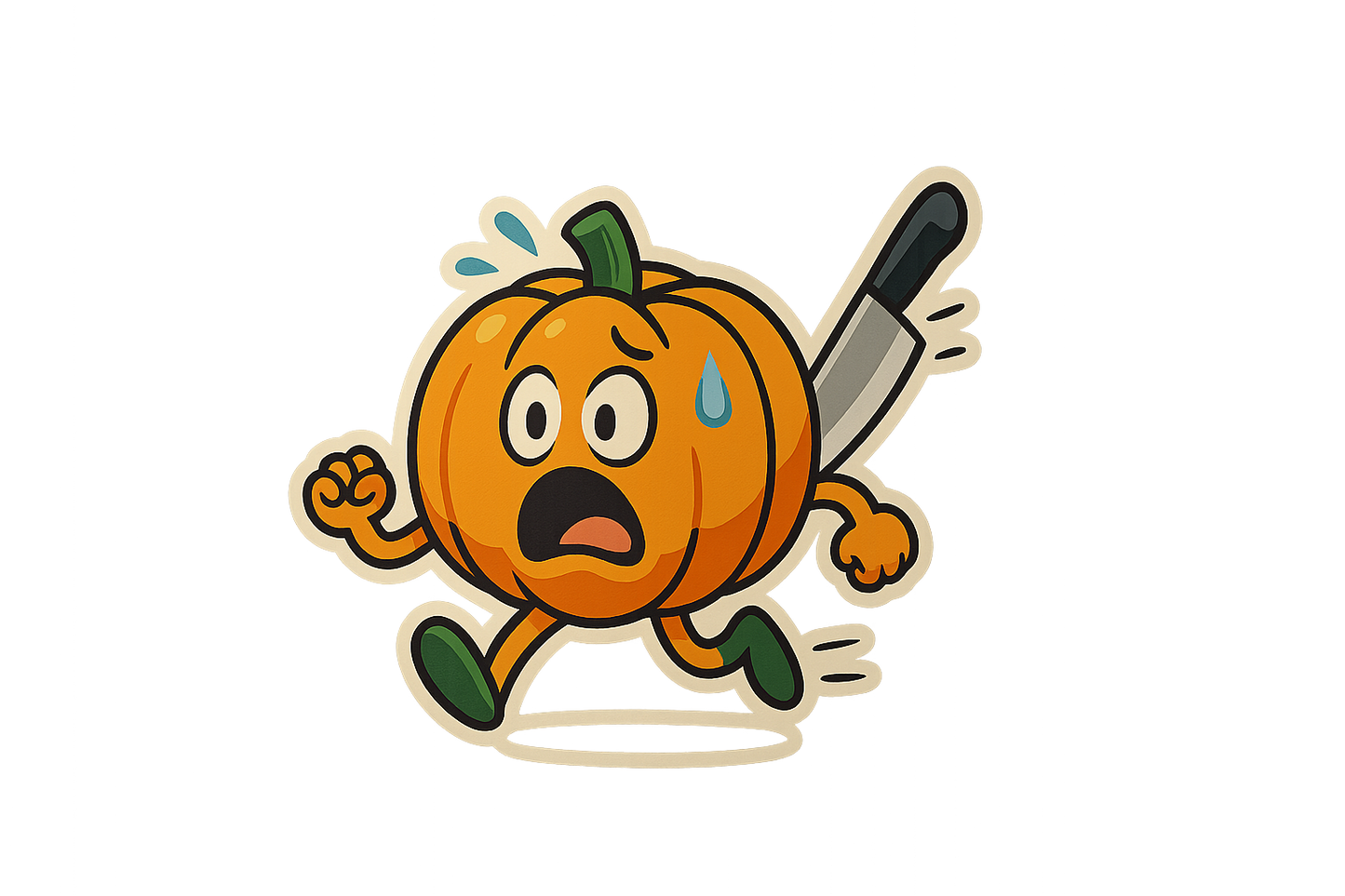 Scared Pumpkin Sticker Decal Vinyl Laptop Car Window Bumper AUTO Water Bottle Helmets Waterproof Halloween
