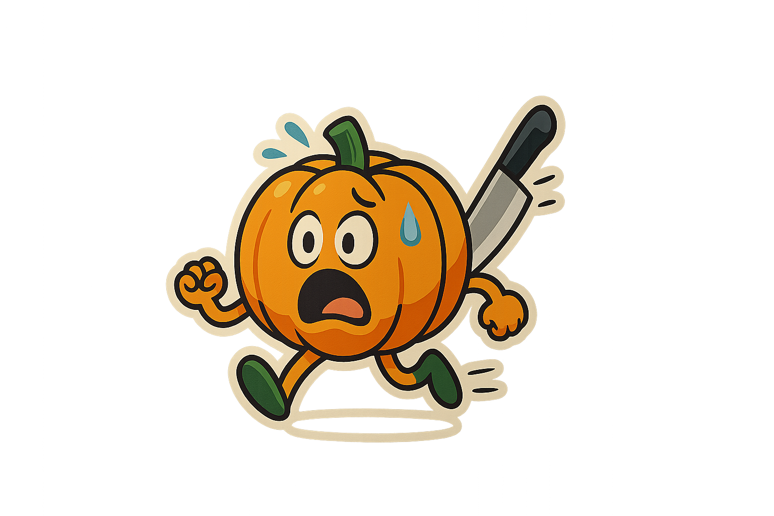 Scared Pumpkin Sticker Decal Vinyl Laptop Car Window Bumper AUTO Water Bottle Helmets Waterproof Halloween