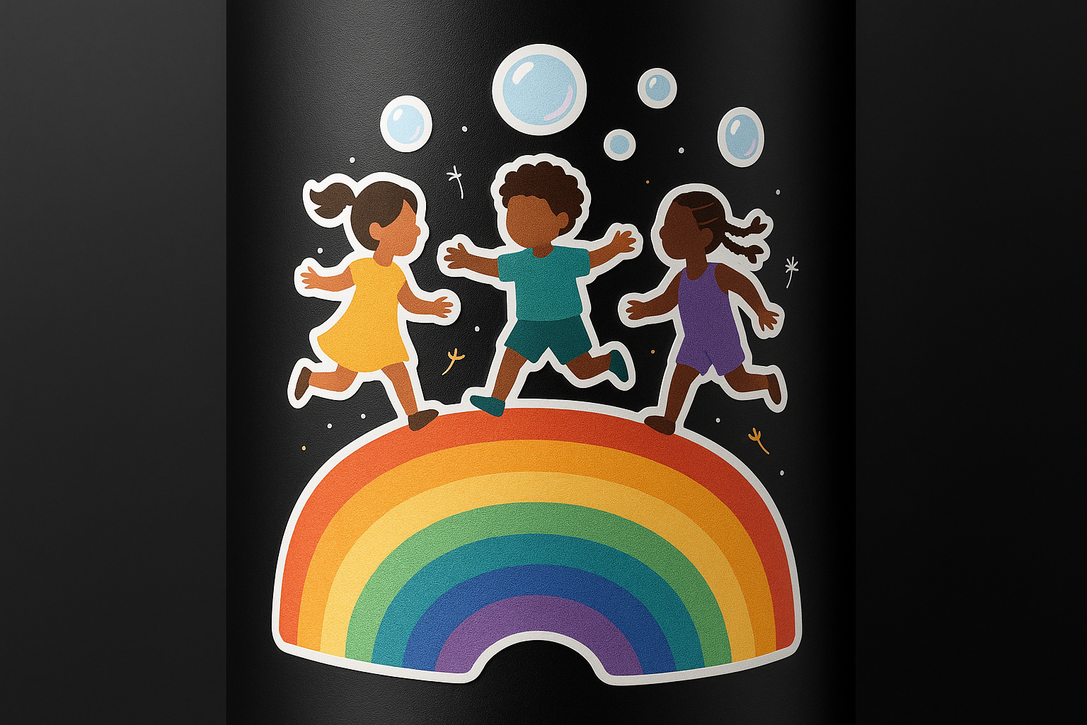 Kids Rainbow Hill USA Sticker Decal Vinyl Laptop Car Window Bumper AUTO Water Bottle Helmets Waterproof Fun Scene