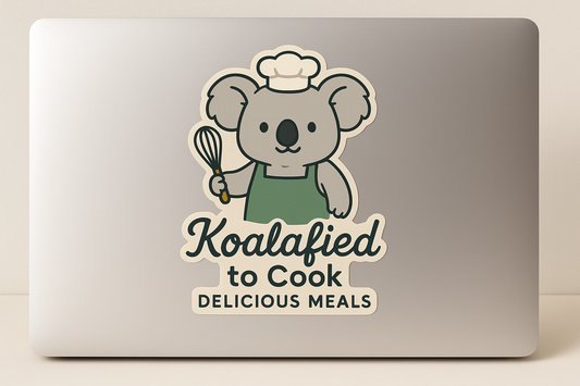 Koala Chef Sticker Decal Vinyl Laptop Car Window Bumper AUTO Water Bottle Helmets Waterproof Cooking Humor