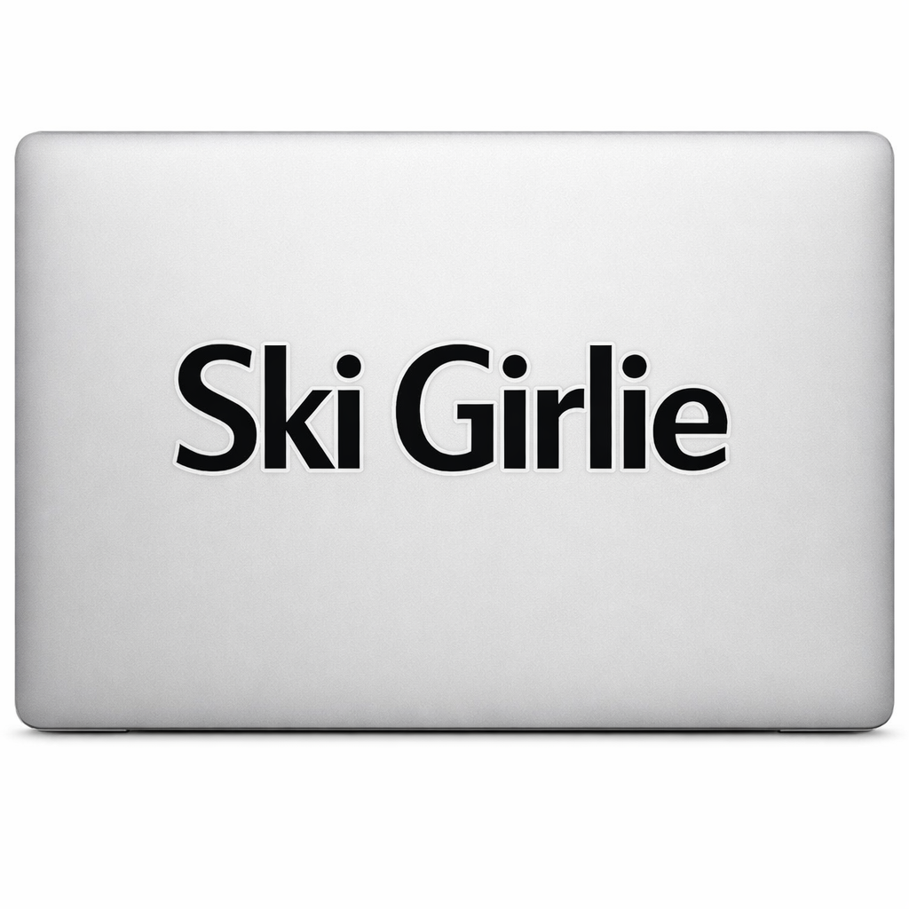 Ski Girlie Sticker Decal Vinyl Laptop Car Window Bumper AUTO Water Bottle Helmets Waterproof Black