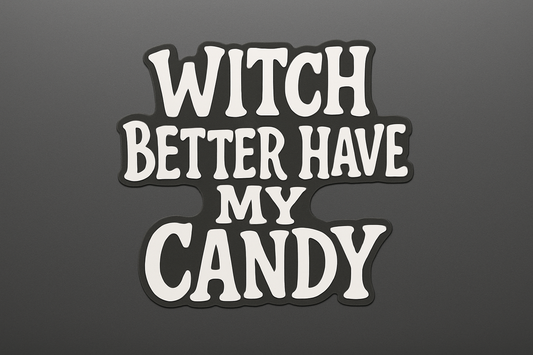 Halloween Sticker Decal Vinyl Laptop Car Window Bumper AUTO Water Bottle Helmets Waterproof Spooky Playful Lettering