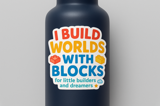 World Builders Sticker Decal Vinyl Laptop Car Window Bumper AUTO Water Bottle Helmets Waterproof Blocks Art