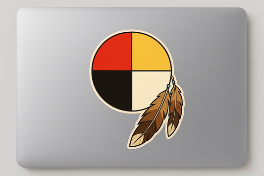 Sioux Medicine Wheel Sticker Decal Vinyl Laptop Car Window Bumper AUTO Water Bottle Helmets Waterproof