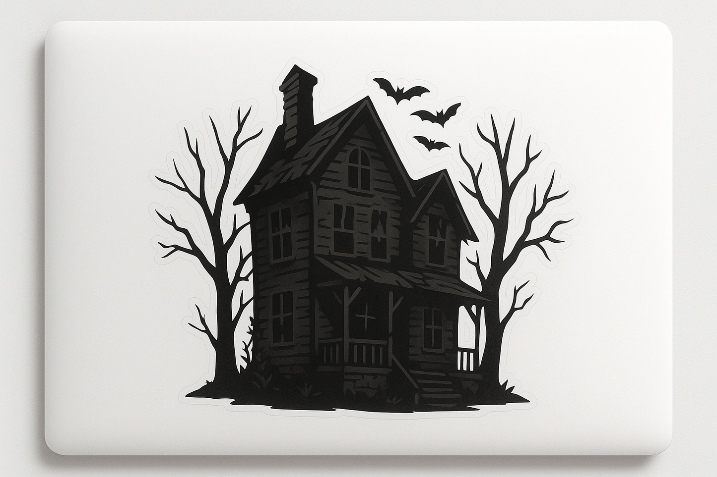 Haunted House Sticker Decal Vinyl Laptop Car Window Bumper AUTO Water Bottle Helmets Waterproof Eerie Shadows