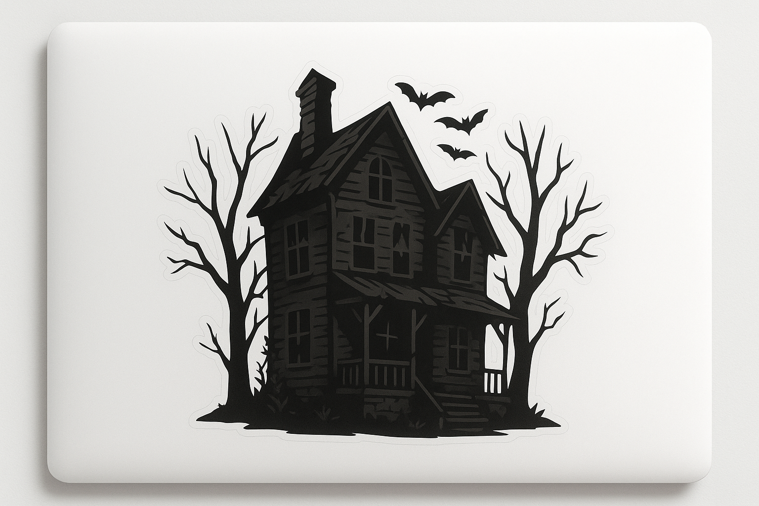 Haunted House Sticker Decal Vinyl Laptop Car Window Bumper AUTO Water Bottle Helmets Waterproof Eerie Shadows