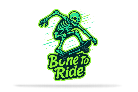 Skeleton Skateboarder Bone to Ride Sticker Decal Vinyl Laptop Car Window Bumper AUTO Bottle Water Bottle Helmets Waterproof