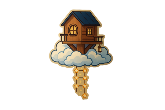 Treehouse Clouds Sticker Decal Vinyl Laptop Car Window Bumper AUTO Water Bottle Helmets Waterproof Stars Sky