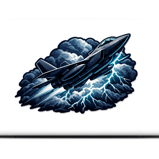 Tactical Aircraft Sticker Decal Vinyl Laptop Car Window Bumper AUTO Water Bottle Helmets Waterproof Lightning Clouds
