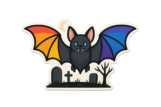 Bat Rainbow Wings Sticker Decal Vinyl Laptop Car Window Bumper AUTO Water Bottle Helmets Waterproof Cemetery