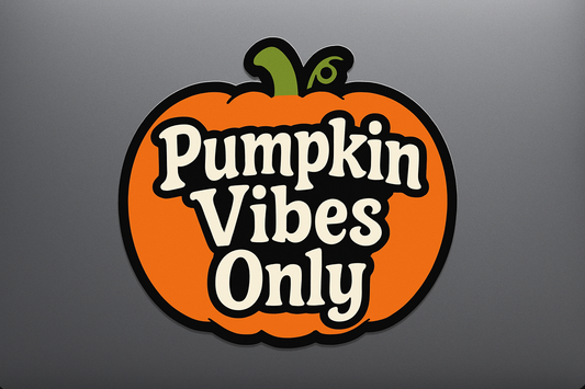 Pumpkin Vibes Only Sticker Decal Vinyl Laptop Car Window Bumper AUTO Water Bottle Helmets Waterproof Halloween