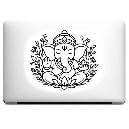 Ganesha Elephant God Sticker Decal Vinyl Laptop Car Window Bumper AUTO Water Bottle Helmets Waterproof India