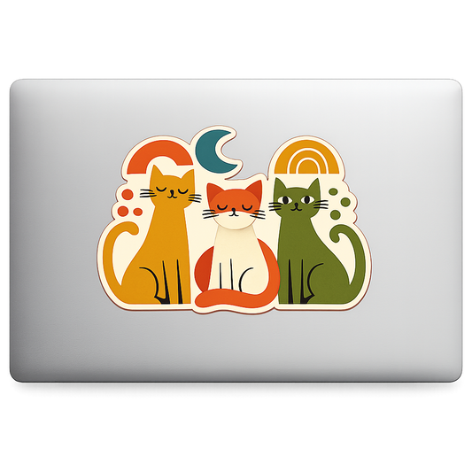 Cool Cats Sticker Decal Vinyl Laptop Car Window Bumper AUTO Water Bottle Helmets Waterproof Mid-Century Modern
