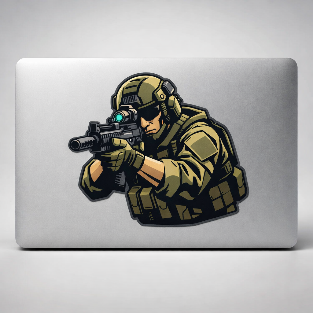 Tactical Soldier Aim Sticker Decal Vinyl Laptop Car Window Bumper AUTO Water Bottle Helmets Waterproof