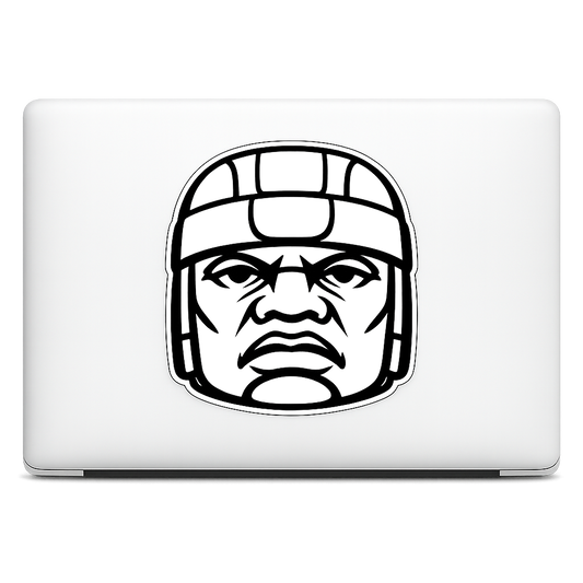 Olmec Colossal Head Sticker Decal Vinyl Laptop Car Window Bumper AUTO Water Bottle Helmets Waterproof Black Line Art
