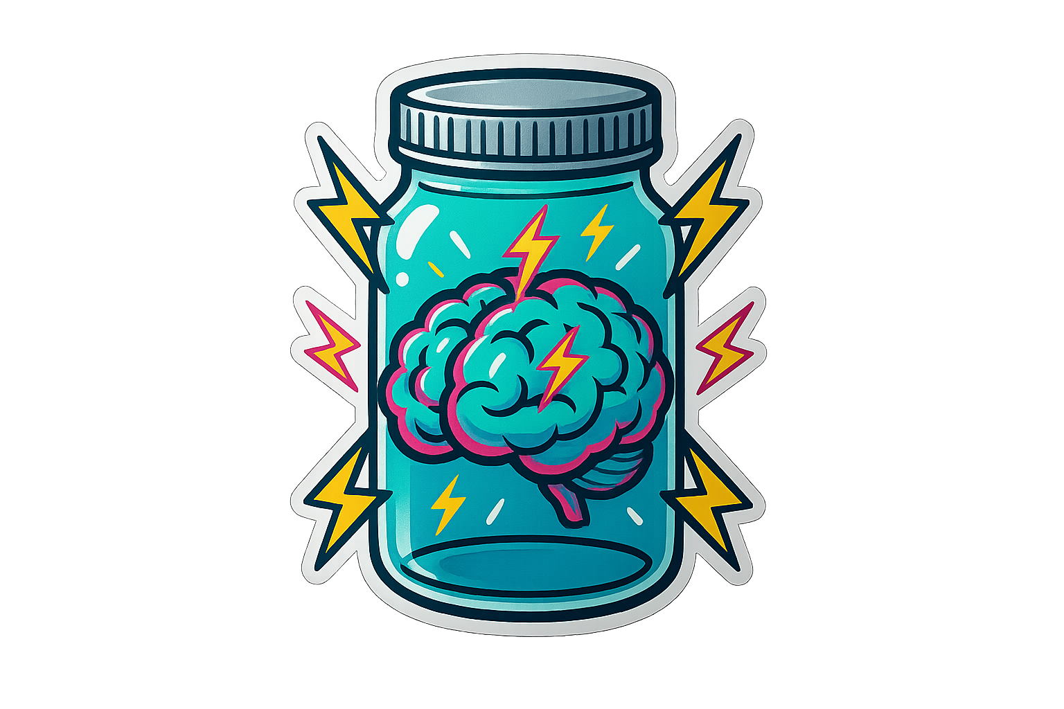 Cartoon Brain Jar Sticker Decal Vinyl Laptop Car Window Bumper AUTO Water Bottle Helmets Waterproof