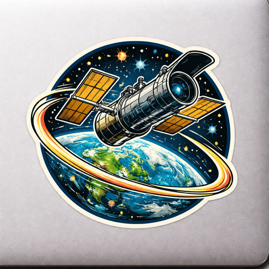 HST Hubble Space Telescope Sticker Decal Vinyl Laptop Car Window Bumper AUTO Water Bottle Helmets Waterproof Retro