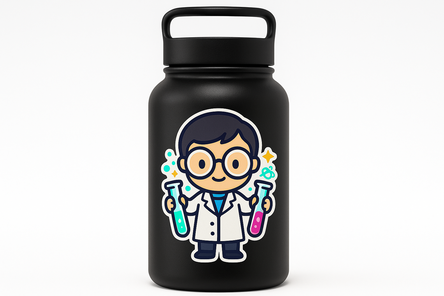 Mini Scientist Sticker Decal Vinyl Laptop Car Window Bumper AUTO Water Bottle Helmets Waterproof Fun Lab Kid
