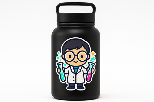Mini Scientist Sticker Decal Vinyl Laptop Car Window Bumper AUTO Water Bottle Helmets Waterproof Fun Lab Kid