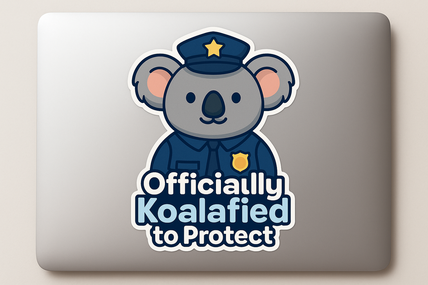 Koala Police Uniform Sticker Decal Vinyl Laptop Car Window Bumper AUTO Water Bottle Helmets Waterproof Cute