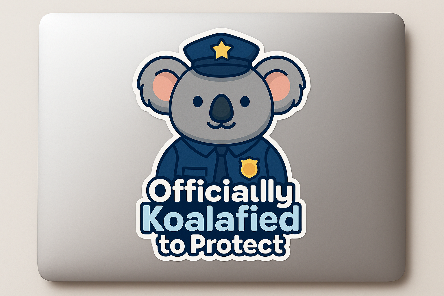 Koala Police Uniform Sticker Decal Vinyl Laptop Car Window Bumper AUTO Water Bottle Helmets Waterproof Cute