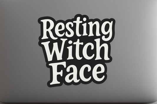 Halloween Resting Witch Face Sticker Decal Vinyl Laptop Car Window Bumper AUTO Bottle Water Bottle Helmets Waterproof