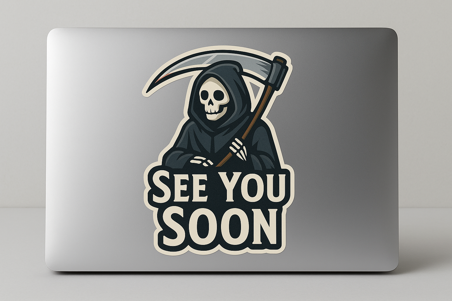 Grim Reaper Sticker Decal Vinyl Laptop Car Window Bumper AUTO Water Bottle Helmets Waterproof Scythe