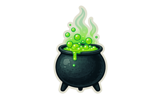 Cauldron Boiling Green Bubbles Sticker Decal Vinyl Laptop Car Window Bumper AUTO Water Bottle Helmets Waterproof