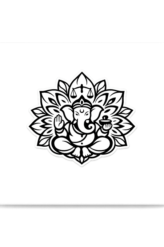Ganesha Symbol Sticker Decal Vinyl Laptop Car Window Bumper AUTO Water Bottle Helmets Waterproof Minimalist
