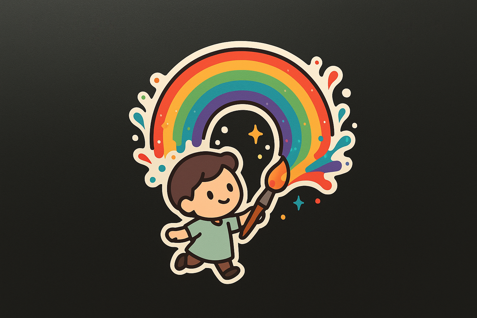 Tiny Artist Sticker Decal Vinyl Laptop Car Window Bumper AUTO Water Bottle Helmets Waterproof Rainbow Art