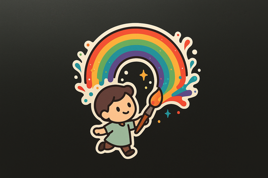 Tiny Artist Sticker Decal Vinyl Laptop Car Window Bumper AUTO Water Bottle Helmets Waterproof Rainbow Art