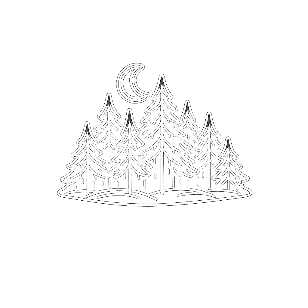 Stylized Pine Forest Sticker Decal Vinyl Laptop Car Window Bumper AUTO Water Bottle Helmets Waterproof