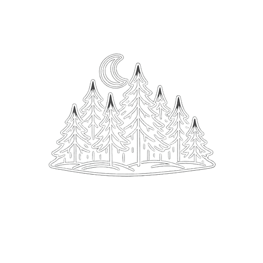 Stylized Pine Forest Sticker Decal Vinyl Laptop Car Window Bumper AUTO Water Bottle Helmets Waterproof