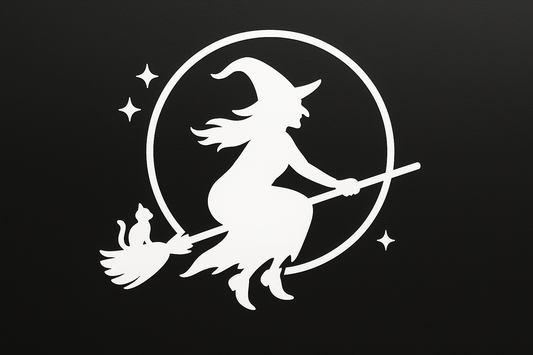 Witch Flying Across Moon Sticker Decal Vinyl Laptop Car Window Bumper AUTO Water Bottle Helmets Waterproof