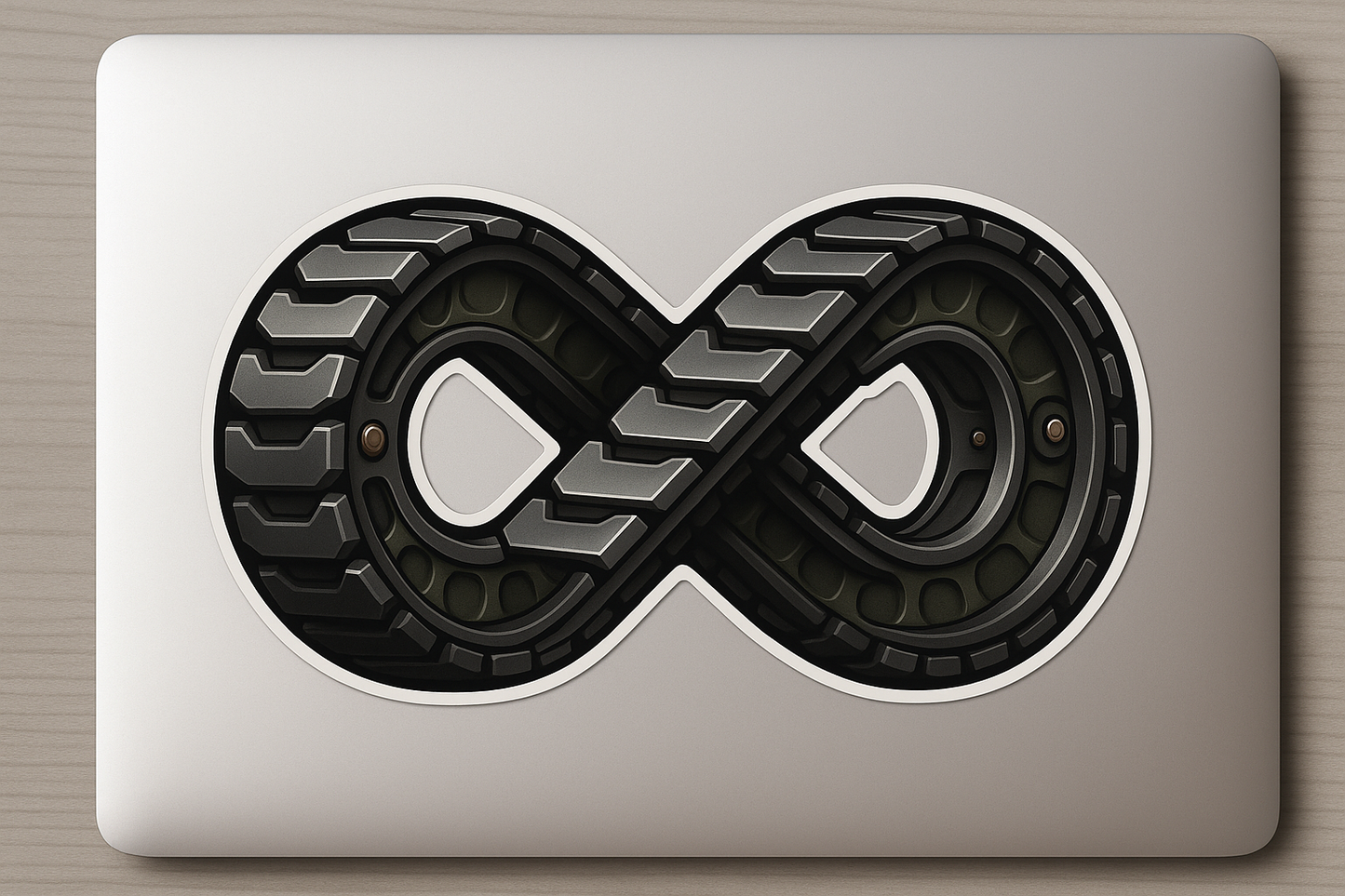 Tank Tracks Infinity Symbol Sticker Decal Vinyl Laptop Car Window Bumper AUTO Water Bottle Helmets Waterproof Military